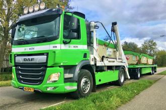 Network now drives a skipload DAF CF truck with trailer
